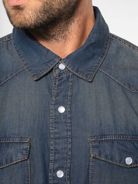 Chemises à personnaliser KARIBAN Chemise denim manches longues 