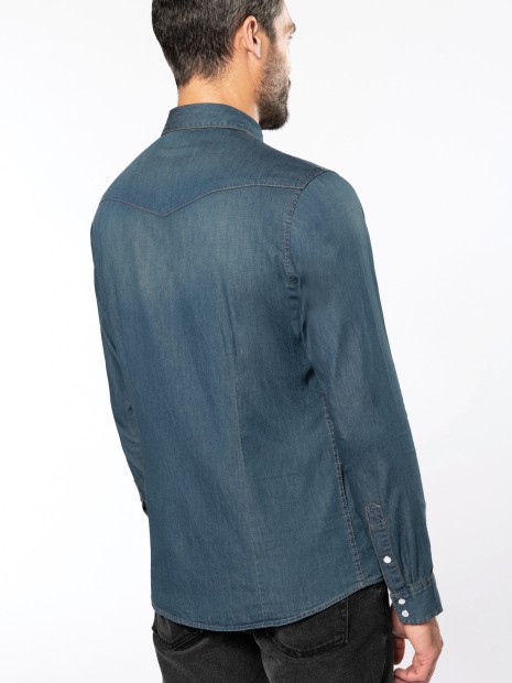 Chemises à personnaliser KARIBAN Chemise denim manches longues 