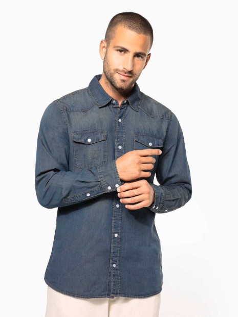 Chemises à personnaliser KARIBAN Chemise denim manches longues 