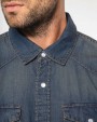 KARIBAN Herren denim-hemd langarm Hemd personalisierbar