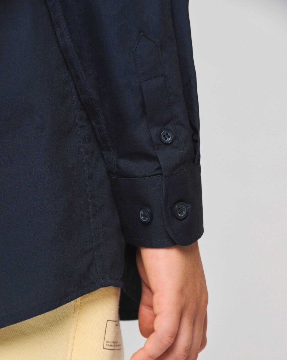 Hemd KARIBAN Kinder poplin overhemd lange mouwen voor bedrukking &amp; borduring