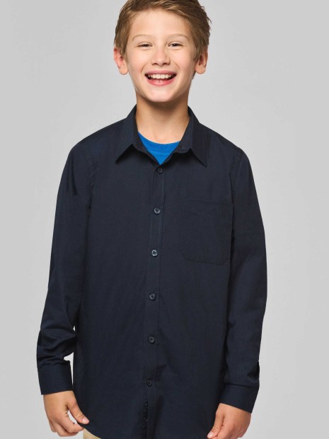 Chemises à personnaliser KARIBAN Chemise popeline manches longues enfant 