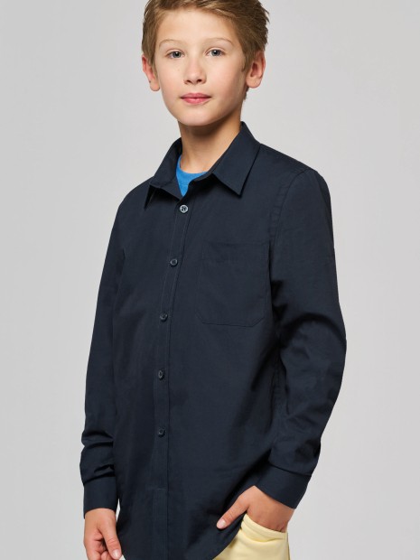 Chemises à personnaliser KARIBAN Chemise popeline manches longues enfant 