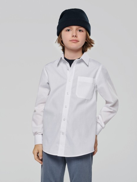 Chemises à personnaliser KARIBAN Chemise popeline manches longues enfant 