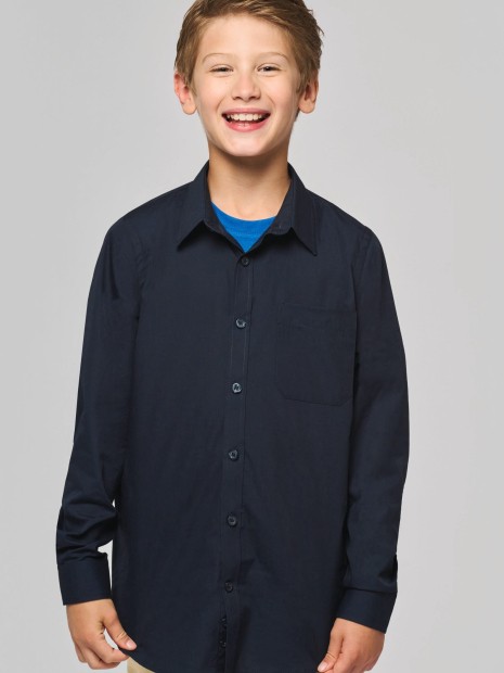 Chemises à personnaliser KARIBAN Chemise popeline manches longues enfant 