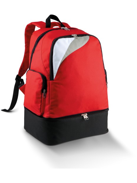 PROACT Sac à dos multisports fond rigide - 39L rouge/blanc/gris clair personnalisable