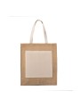 KIMOOD Sac shopping toile de jute natural / gold personnalisable