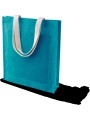 KIMOOD Sac shopping toile de jute turquoise personnalisable