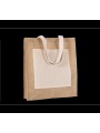 KIMOOD Sac shopping toile de jute natural / gold personnalisable