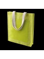 KIMOOD Sac shopping toile de jute vert lime personnalisable