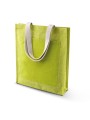 KIMOOD Sac shopping toile de jute vert lime personnalisable