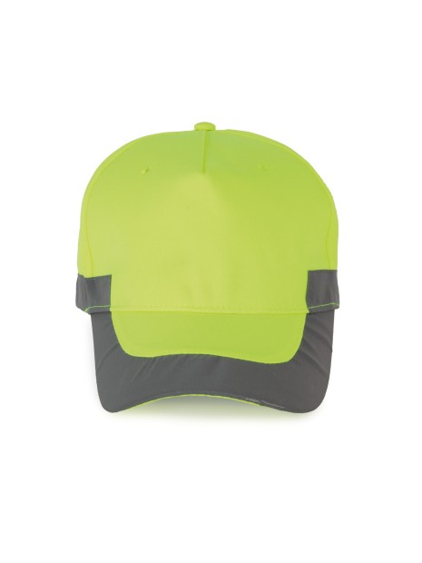 WK. DESIGNED TO WORK Casquette fluorescente - 5 panneaux fluorescent yellow personnalisable