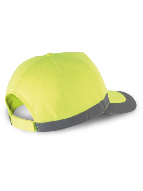 WK. DESIGNED TO WORK Casquette fluorescente - 5 panneaux fluorescent yellow personnalisable