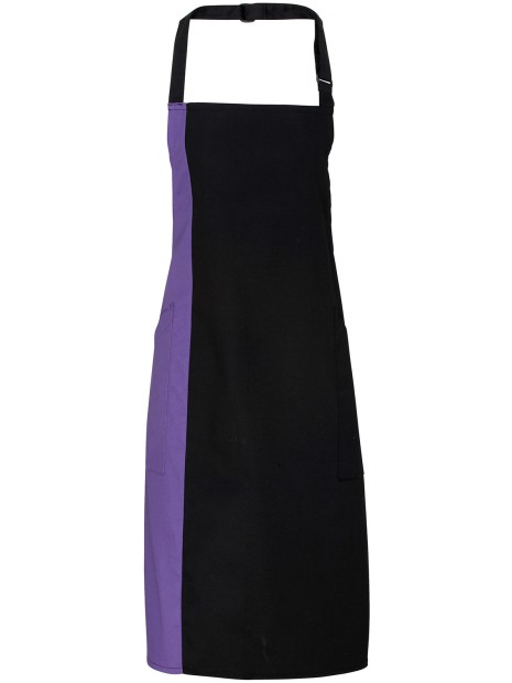 PREMIER Tablier à bavette bicolore noir/mauve personnalisable
