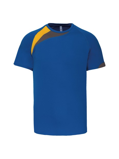 PROACT Maillot manches courtes enfant sporty royal blue / sporty yellow / storm grey personnalisable
