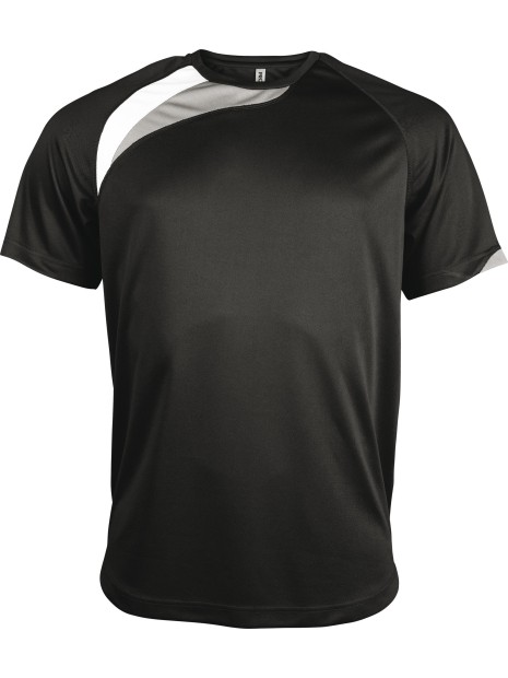 PROACT Maillot manches courtes enfant noir/blanc/gris tempête personnalisable