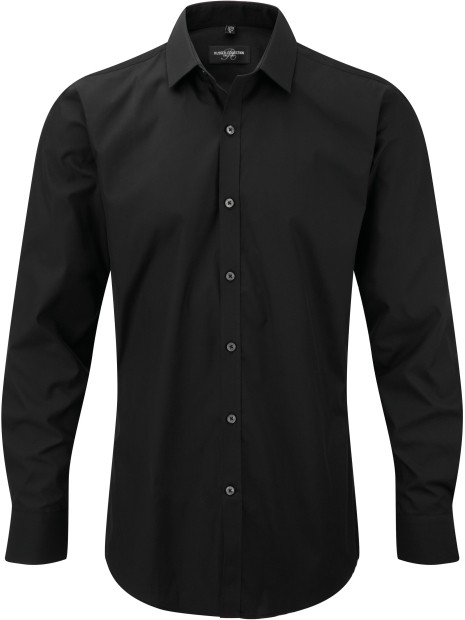 RUSSELL Chemise homme manches longues Ultimate stretch noir personnalisable