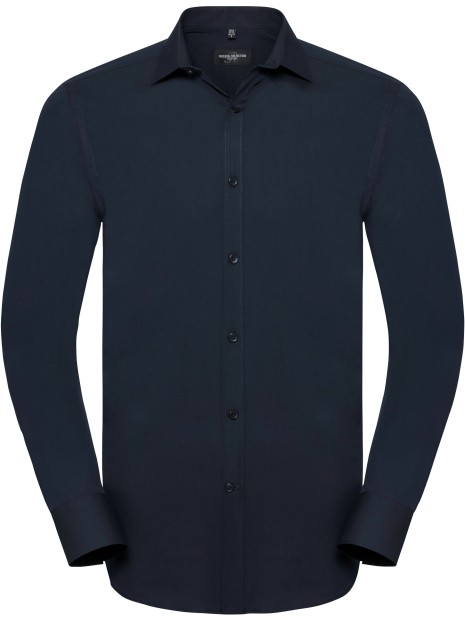 RUSSELL Chemise homme manches longues Ultimate stretch bright navy personnalisable
