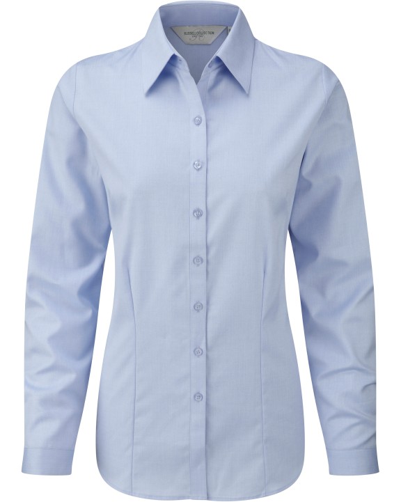 RUSSELL Ladies Long Sleeve Herringbone Shirt Hemd personalisierbar