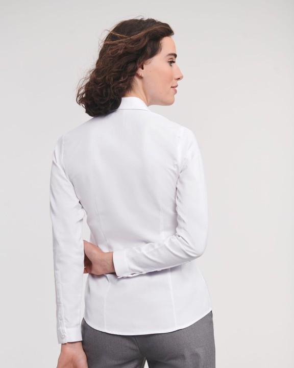 RUSSELL Ladies Long Sleeve Herringbone Shirt Hemd personalisierbar