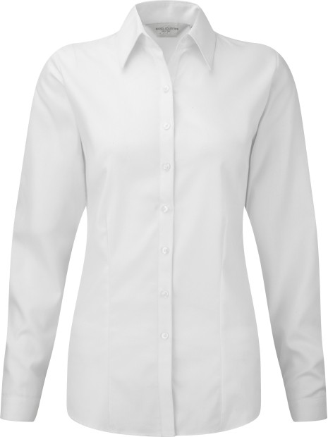 RUSSELL Chemise femme manche longues à chevrons blanc personnalisable