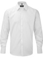 RUSSELL Chemise homme manche longues à chevrons blanc personnalisable