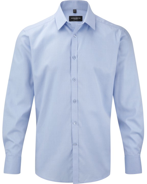 RUSSELL Men's Long Sleeve Herringbone Shirt Hemd personalisierbar