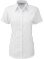RUSSELL Chemise femme manche courtes à chevrons blanc personnalisable