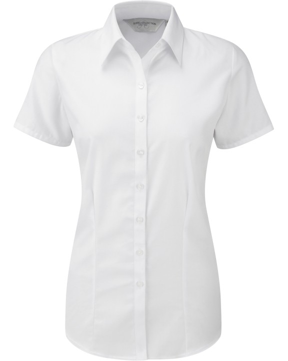 Hemd RUSSELL Ladies Short Sleeve Herringbone Shirt voor bedrukking &amp; borduring