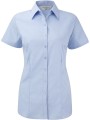 RUSSELL Chemise femme manche courtes à chevrons bleu clair personnalisable