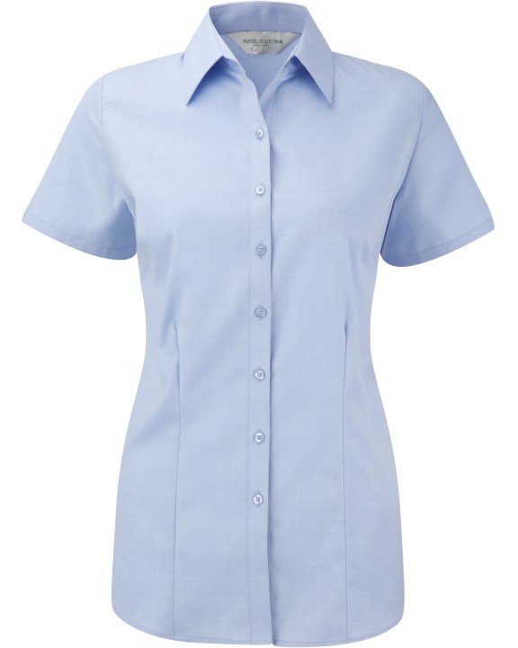 Hemd RUSSELL Ladies Short Sleeve Herringbone Shirt voor bedrukking &amp; borduring