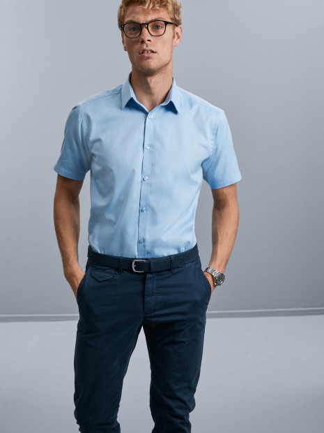 Chemises à personnaliser RUSSELL Chemise homme manche courtes à chevrons 