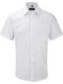 RUSSELL Chemise homme manche courtes à chevrons blanc personnalisable