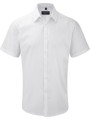 RUSSELL Chemise homme manche courtes à chevrons blanc personnalisable