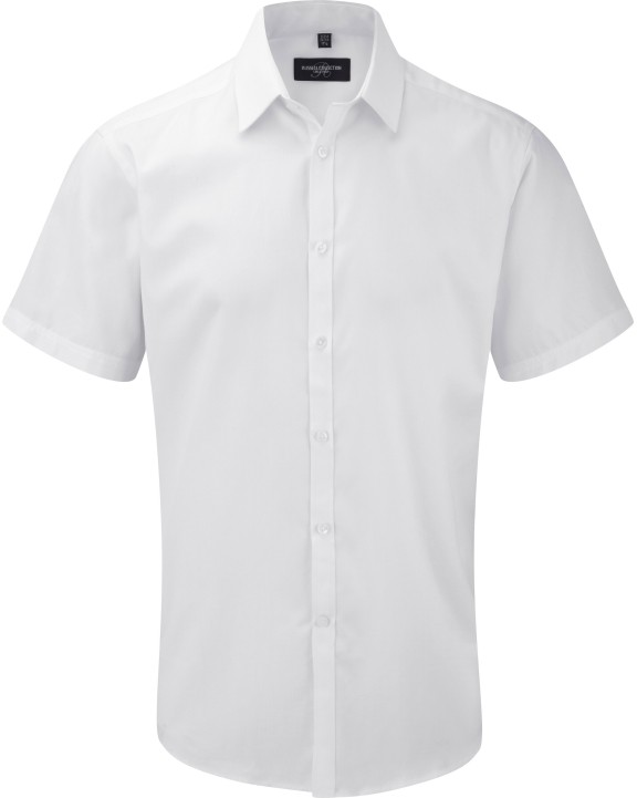 RUSSELL Men''s Short Sleeve Herringbone Shirt Hemd personalisierbar