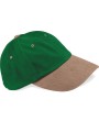 BEECHFIELD Casquette homme profil bas en coton brossé - 6 panneaux vert forêt/taupe personnalisable