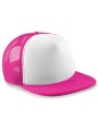 BEECHFIELD JUNIOR VINTAGE SNAPBACK TRUCKER fuchsia / blanc personnalisable