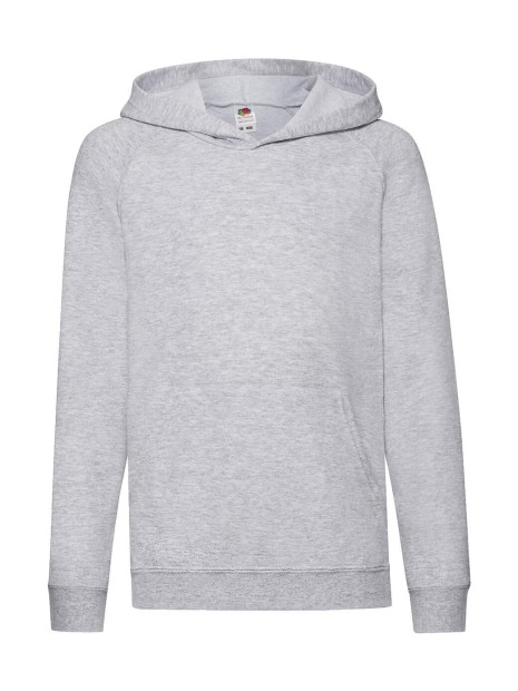 FOL Kids Lightweight Hooded Sweat heather grey personnalisable