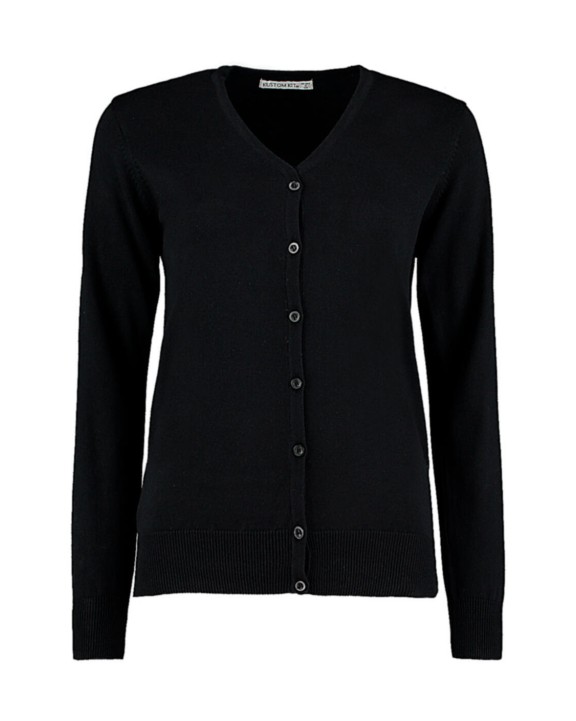KUSTOM KIT Women's Classic Fit Arundel V Neck Cardigan Pullover personalisierbar