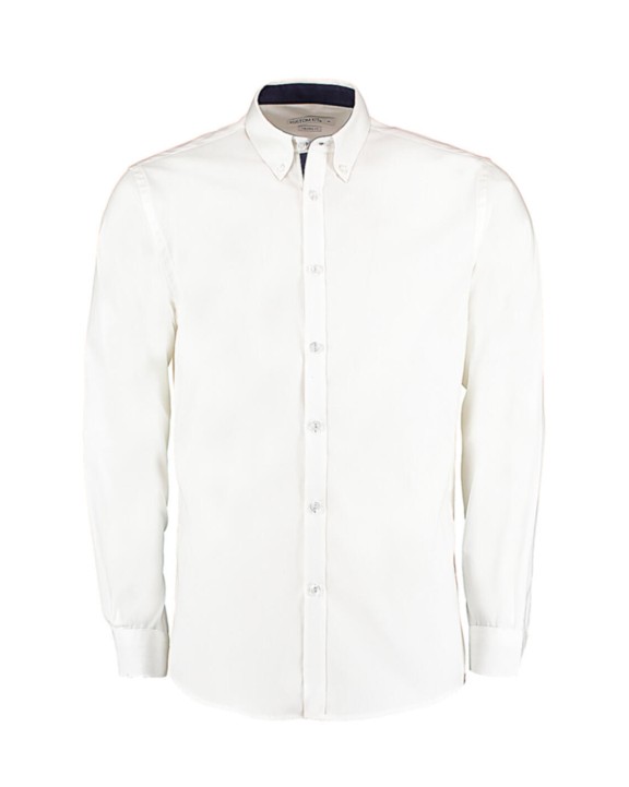 Hemd KUSTOM KIT Tailored Fit Premium Contrast Oxford Shirt voor bedrukking &amp; borduring