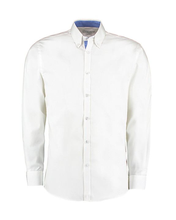 Chemise personnalisable KUSTOM KIT Tailored Fit Premium Contrast Oxford Shirt