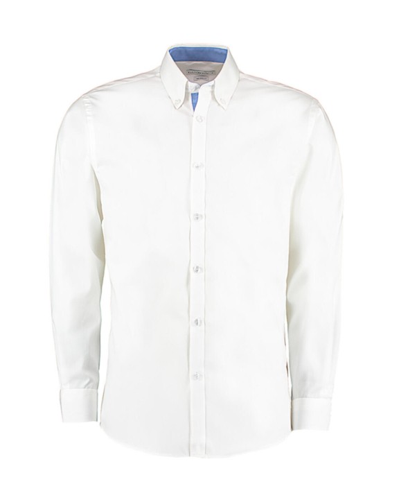 Hemd KUSTOM KIT Tailored Fit Premium Contrast Oxford Shirt voor bedrukking &amp; borduring