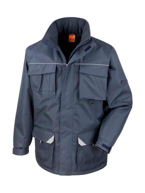 RESULT Work-Guard Sabre Long Coat bleu marine personnalisable