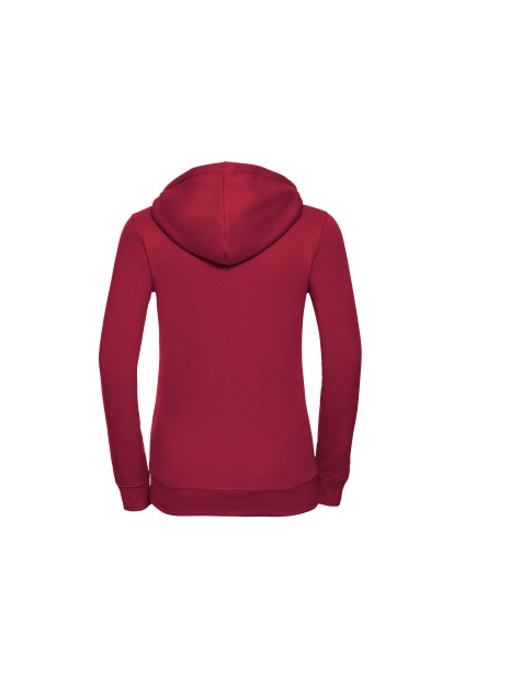 RUSSELL LADIES'' AUTHENTIC ZIPPED HOOD JACKET rouge classique personnalisable