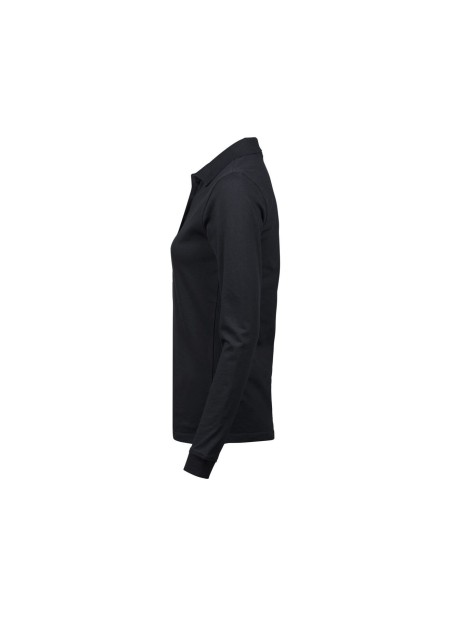 TEE JAYS LADIES LUXURY STRETCH LONG SLEEVE POLO noir personnalisable