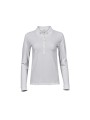 TEE JAYS LADIES LUXURY STRETCH LONG SLEEVE POLO blanc personnalisable