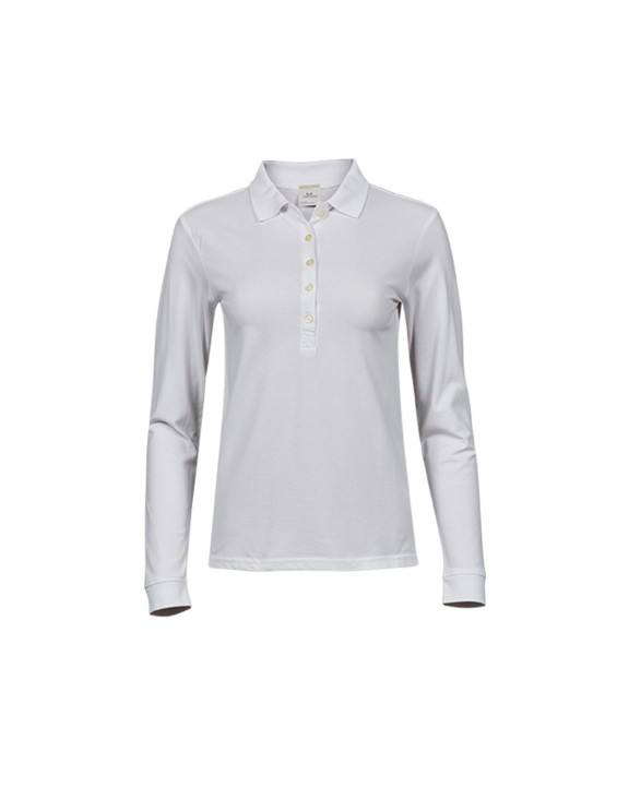TEE JAYS LADIES LUXURY STRETCH LONG SLEEVE POLO Poloshirt personalisierbar