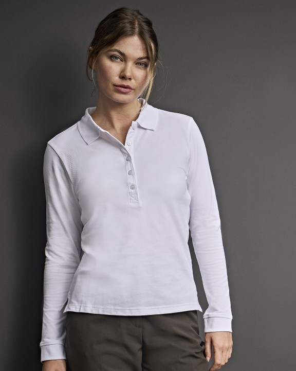 TEE JAYS LADIES LUXURY STRETCH LONG SLEEVE POLO Poloshirt personalisierbar