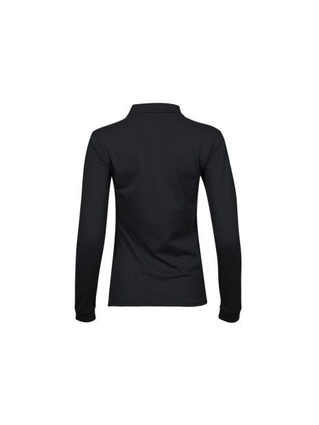 TEE JAYS LADIES LUXURY STRETCH LONG SLEEVE POLO noir personnalisable
