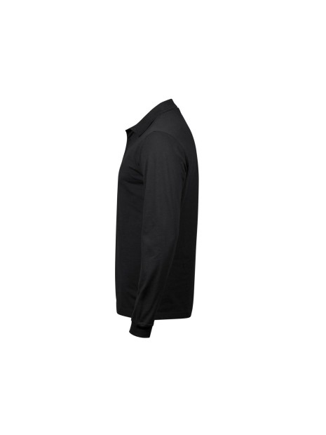 TEE JAYS LUXURY STRETCH LONG SLEEVE POLO noir personnalisable